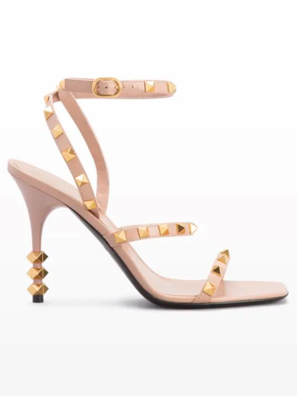 Valentino Garavani 100mm Rockstud Sandals Heels Pumps in Nude